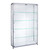 Skyline Aluminium Tower Showcase All - Glass Display with 4 Glass Shelves - Double Door