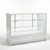 Aura White Shop Counter With Glass Top 2 Shelves and Storage