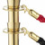 Pair of Premium Rope Barrier Posts - Polished Gold Stainless Steel Posts with Twisted Rope