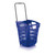 Blue Plastic Shopping Basket With Wheels And Telescopic Handle - 52L