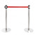 All-Way Stackable Retractable Belt Barriers - Polished Stainless Steel with 2m Red Belts