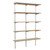 Chrome Twin Slot Shelving Kit - H1980mm, 3 Uprights & 5 Oak Wooden Shelves