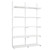 White Twin Slot Shelving Kit - H1980mm, 3 Uprights & 10 White Steel Shelves