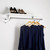 White Wall-Mounted Wooden Shelf with Heavy Duty Hanging Rail