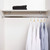 White Alcove Wall-Mounted Wooden Shelf with Hanging Rail