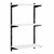 Black & White Twin Slot Shelving Kit - H1000mm - 3 Shelves - Width 900mm