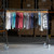 Reinforced Black Heavy-Duty Clothes Rail With 2 Braked and 2 Unbraked Heavy Duty Wheels