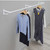 2m White Heavy Duty Wall-Mounted Hanging Clothes Rail with 3 Support Arms