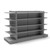 Silver Retail Gondola Shelving - 2 x H1800 x W1000mm & 2 x End Bays - 24 Shelves