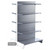 Silver Retail Shelving Modular Gondola Unit - 8 x 370mm Shelves - H1800mm