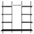 Black Twin Slot Shelving Kit - H1980mm, 4 Uprights, 8 Shelves & Hanging Rail
