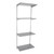 Silver Twin Slot Shelving Kit - H1600mm - 4 Dark Grey Wooden Shelves Silver Twin Slot Shelving Kit - H1600mm - 4 Dark Grey Wooden Shelves