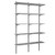 Silver Twin Slot Shelving Kit - H1980mm, 3 Uprights & 5 Dark Grey Wooden Shelves