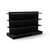Black Retail Gondola Shelving - Run of 2 x Bays - 12 x 370mm Shelves - H1400 x W1250mm Each Bay