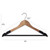 Vintage Style Wooden Suit Hangers with Black Velvet Flocking - Trouser Bar and Shoulder Notches