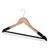 Vintage Style Wooden Suit Hangers with Black Velvet Flocking - Trouser Bar and Shoulder Notches