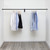 2m Heavy Duty Alcove Black Hanging Clothes Rail with 1 Support Arms