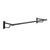 1m Heavy Duty Black Wall-Mounted Hanging Clothes Rail with 2 Support Arms