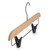 Natural Beech Wood Ultra-Slim Straight Trouser Hangers with Black Hook & Clips