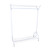 Gloss White 4ft Heavy-Duty Clothes Rail With Top and Bottom Shelf
