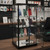 Black Countertop Showcase Display Cabinet with 3 Glass Shelves and Light