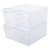 Clear Four Drawer Stackable Cube Storage Container - H152 x W152 x D184 mm
