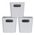 3 x Grey Square Storage Baskets