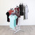 Gloss White Clothes Rail Display Stand - 4 Stepped Arms