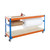Mobile Blue & Orange Workbench With Reel Bar & 2 x Chipboard Shelves - Up To 300kg UDL
