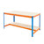 Blue & Orange Workstation With Chipboard Worktop & Half Depth Lower Shelf - Up To 400kg UDL