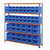 Multipurpose Shelving With 60 x Blue Plastic Part Bins - H1600 x W1525 x D305mm