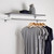 Black Wall-Mounted Wooden Shelf with Hanging Rail