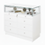 Halo White Glass Display Showcase Counter with 6 Drawers