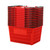 Red Recyclable Plastic Shopping Basket - 22L