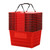 Red Recyclable Plastic Shopping Basket - 22L