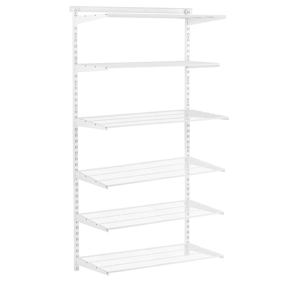 Flexx White Wire Shelf System H2100mm 6 Shelves