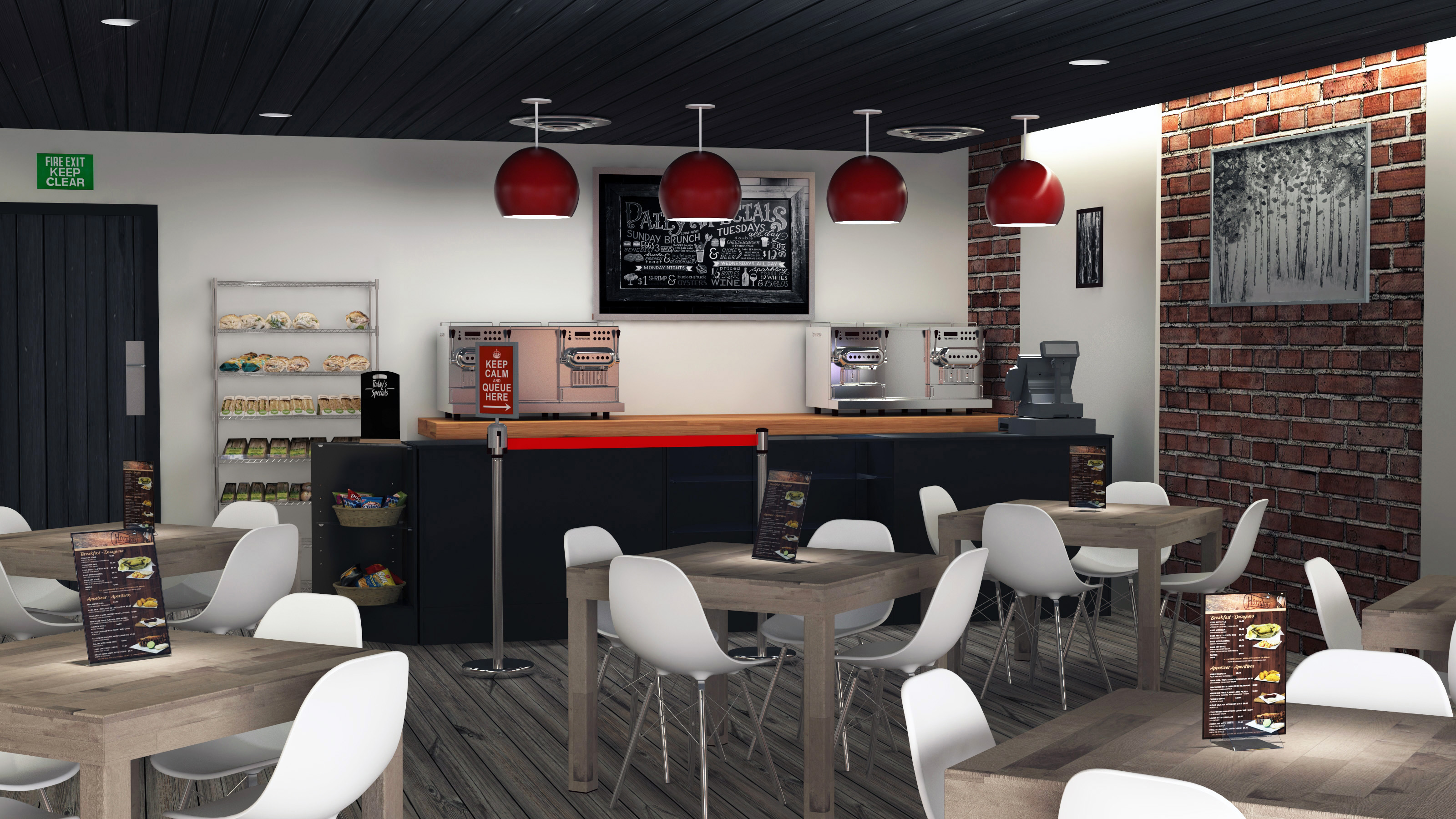 Cafe and hospitality area concept