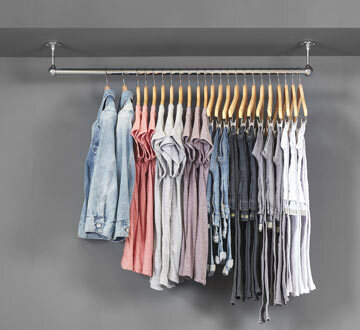 Wall mounted rail, hanging clothes