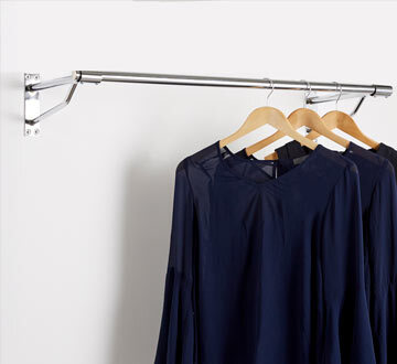 Wall mounted rail, hanging clothes