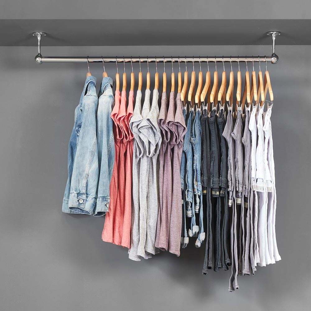 Slanted Walls Clothes Hanging Rail For Sloping Ceiling 600mm