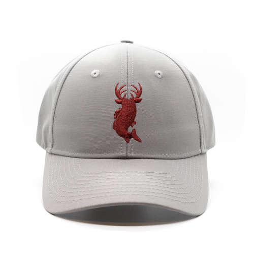 Queen Signature Cap Grey & Burgundy Front View