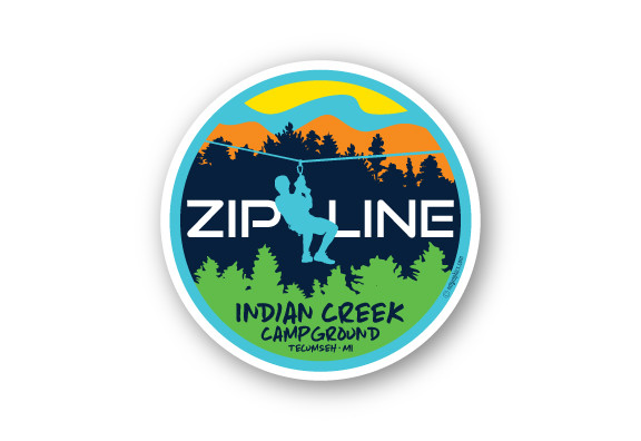 Wholesale Zipline Sticker Mountain Graphics