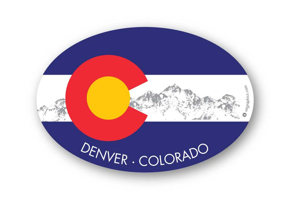 Wholesale Colorado Flag Sticker Mountain Graphics