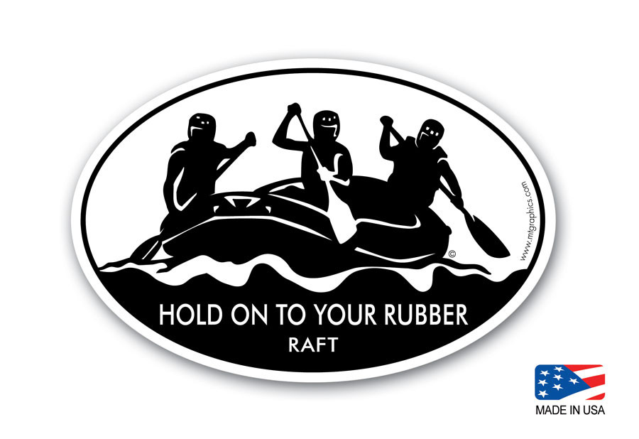 Rubber Raft Sticker Mountain Graphics Free Shipping on all Stickers
