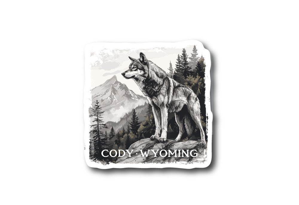 Grey Wolf Die Cut Sticker - Mountain Graphics