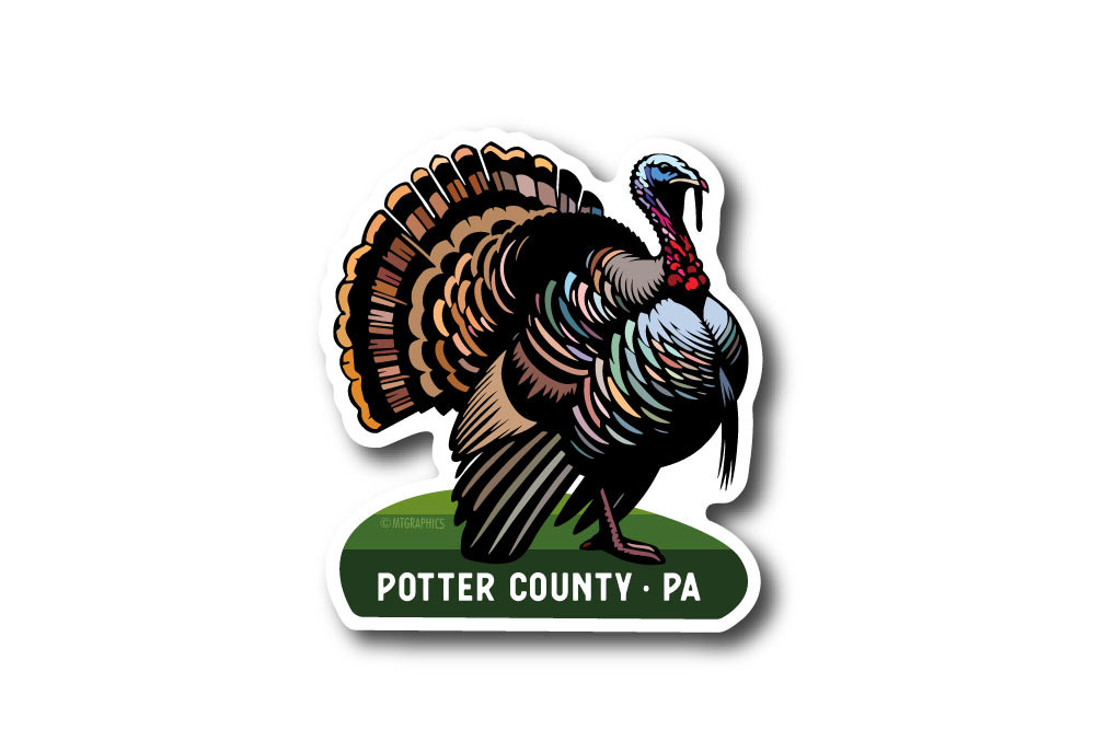 Wild Turkey Die Cut Sticker - Mountain Graphics
