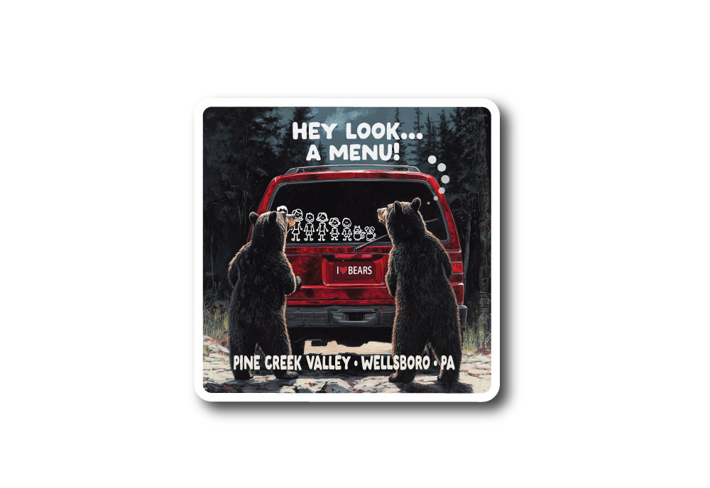 Bear Menu Die Cut Sticker - Mountain Graphics