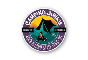 Wholesale Camping Junkie Sticker Wholesale Camping Junkie Sticker