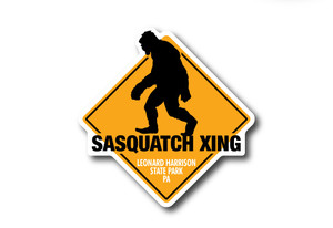 Wholesale Die Cut Sasquatch Crossing Sticker Wholesale Die Cut Sasquatch Crossing Sticker