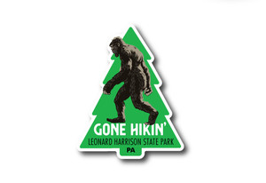 Wholesale Die Cut Sasquatch Gone Hiking Sticker Wholesale Die Cut Sasquatch Gone Hiking Sticker